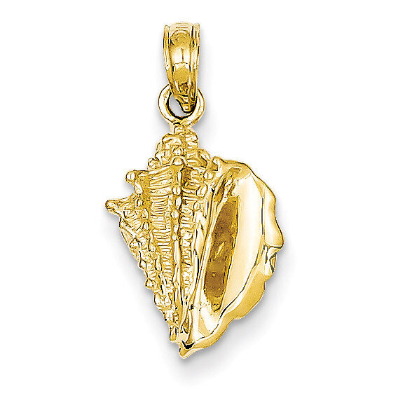 Conch Shell Pendant 14k Gold Solid Polished C3369