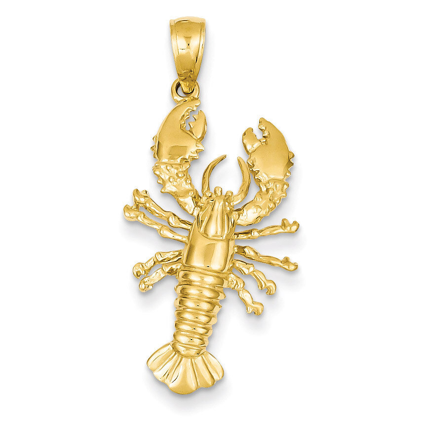 Lobster with Side Legs Pendant 14k Gold C3411