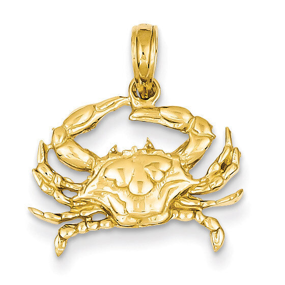 Blue Crab Pendant 14k Gold C3413