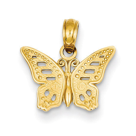 Cut-Out Butterfly Pendant 14k Gold C3471
