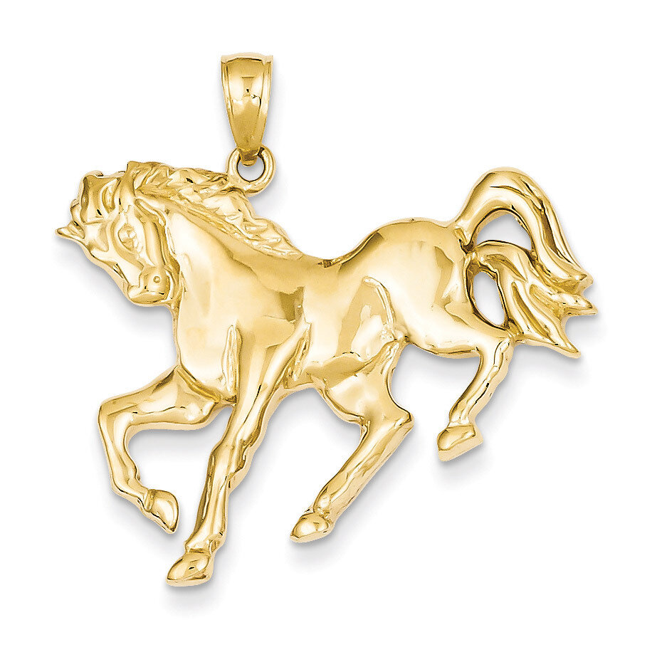 Horse Galloping Pendant 14k Gold C3499
