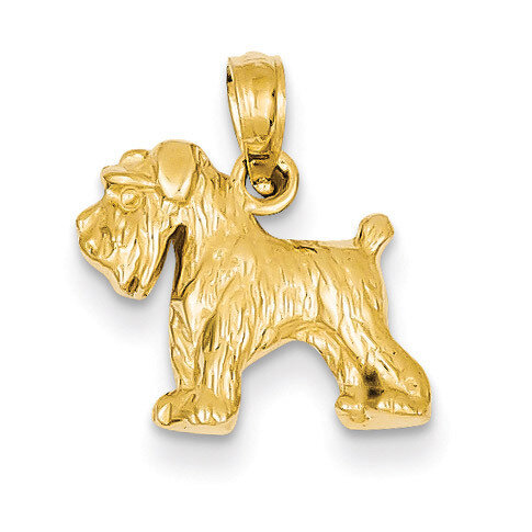 Schnauzer Dog Pendant 14k Gold C3509