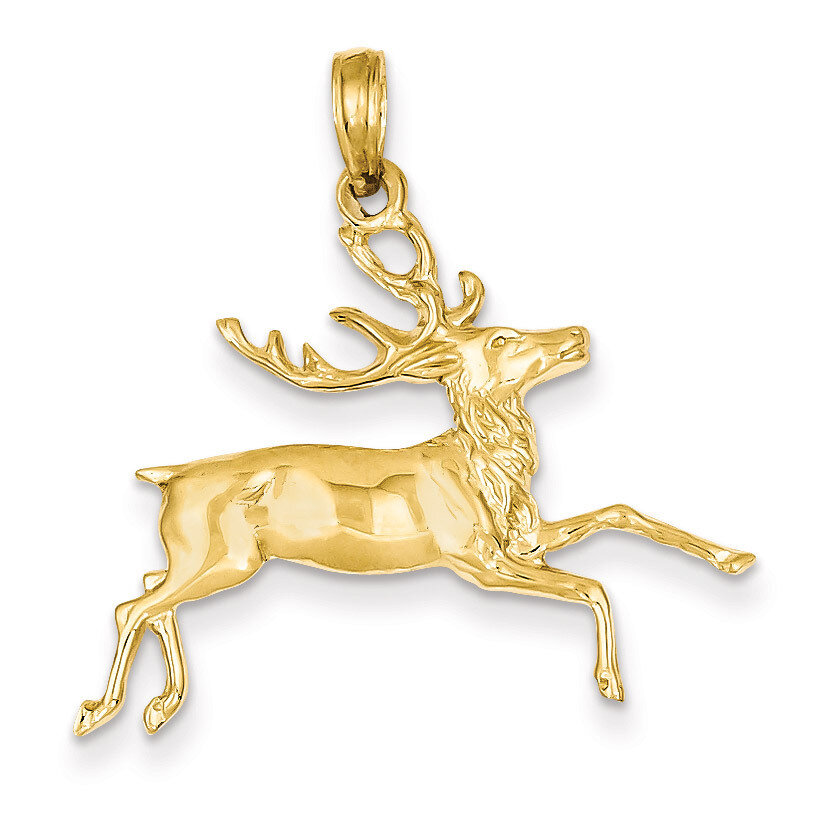 Deer Running Pendant 14k Gold C3524