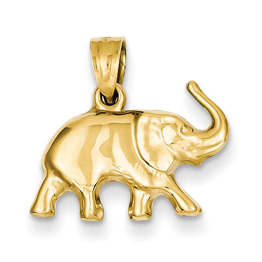 3-D Elephant Pendant 14k Gold C3533