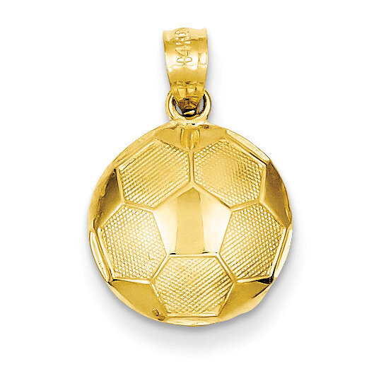 Soccer Ball Pendant 14k Gold C3579