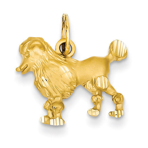 Poodle Dog Charm 14k Gold C36