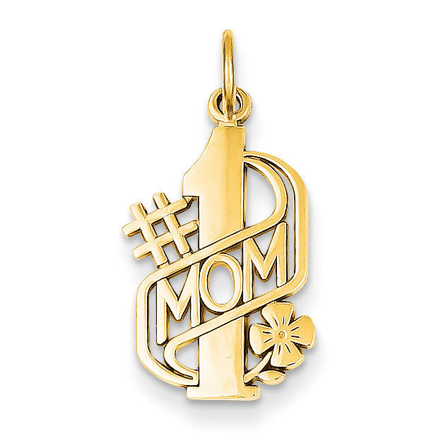 #1 Mom Charm 14k Gold C360