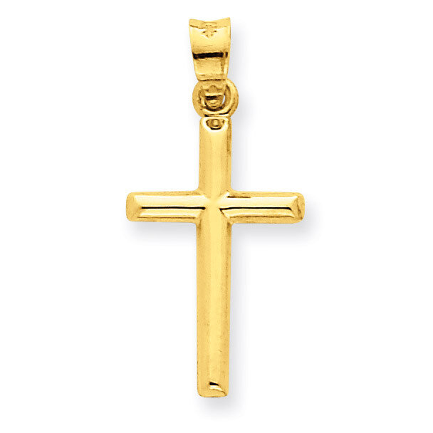 Hollow Cross Pendant 14k Gold Polished C3623