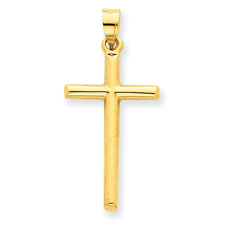 Hollow Cross Pendant 14k Gold Polished C3625