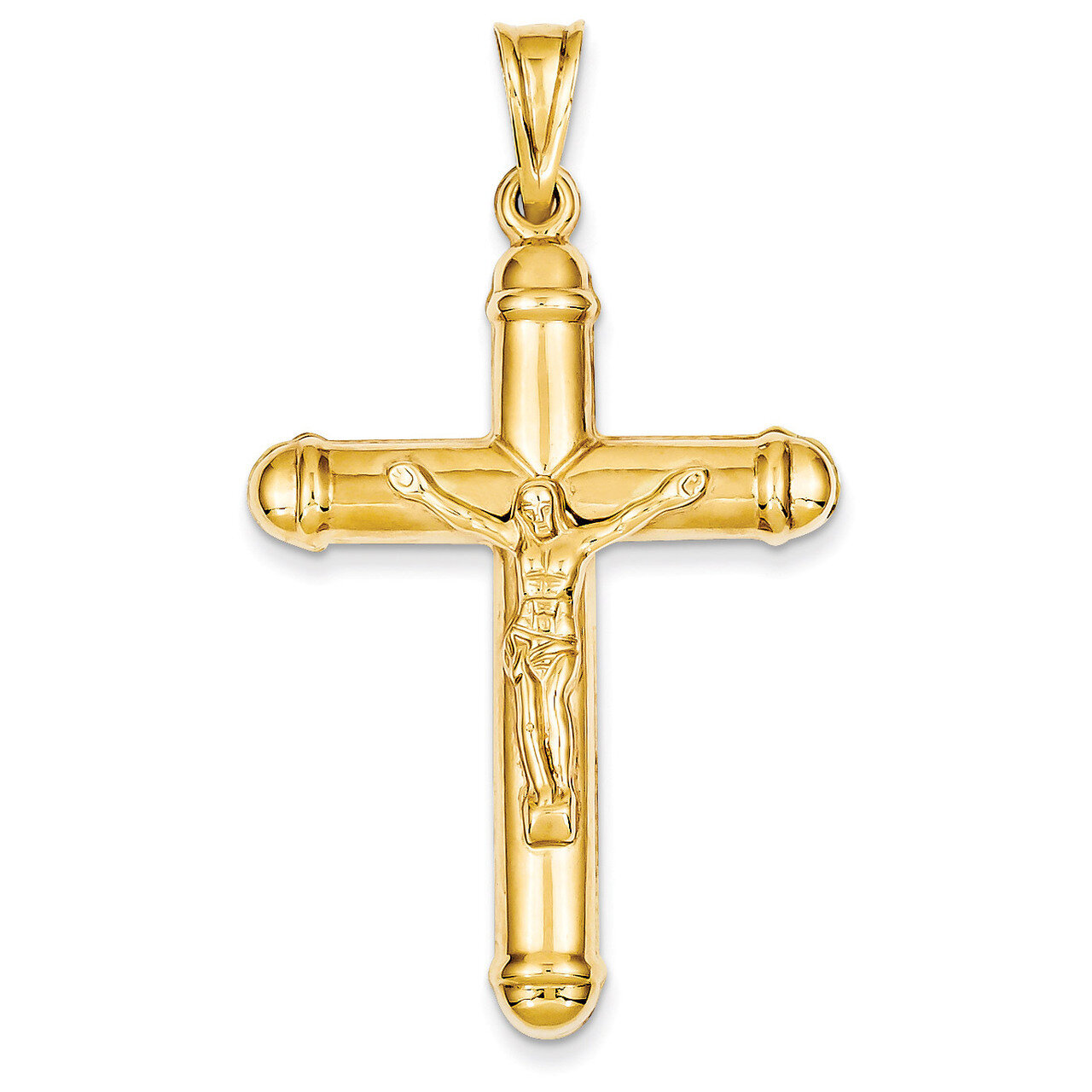 Reversible Crucifix Cross Pendant 14k Gold C3681