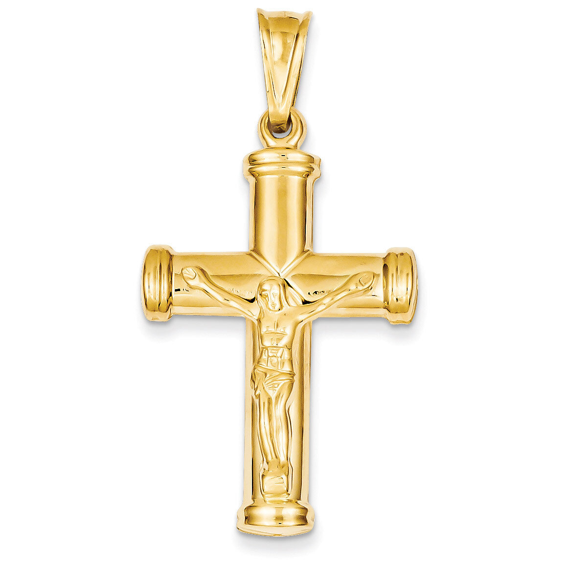 Reversible Crucifix Cross Pendant 14k Gold C3683