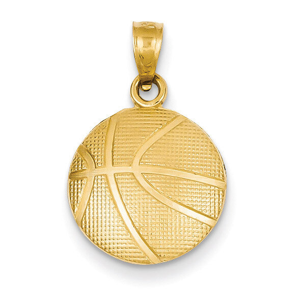 Basketball Pendant 14k Gold C3774
