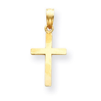 Beveled Cross Charm 14k Gold C3785