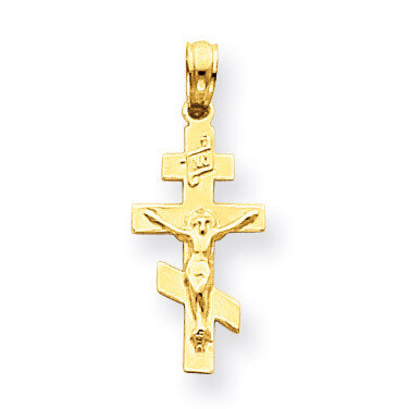 Eastern Orthodox Crucifix Charm 14k Gold C3834