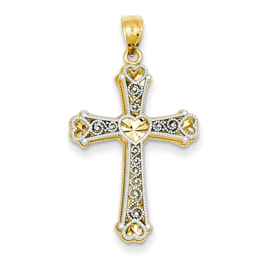 Hearts Cross Pendant 14k Two-Tone Gold C3847, MPN: C3847, 886774617664