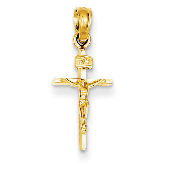 Small INRI Crucifix Pendant 14k Gold C3894