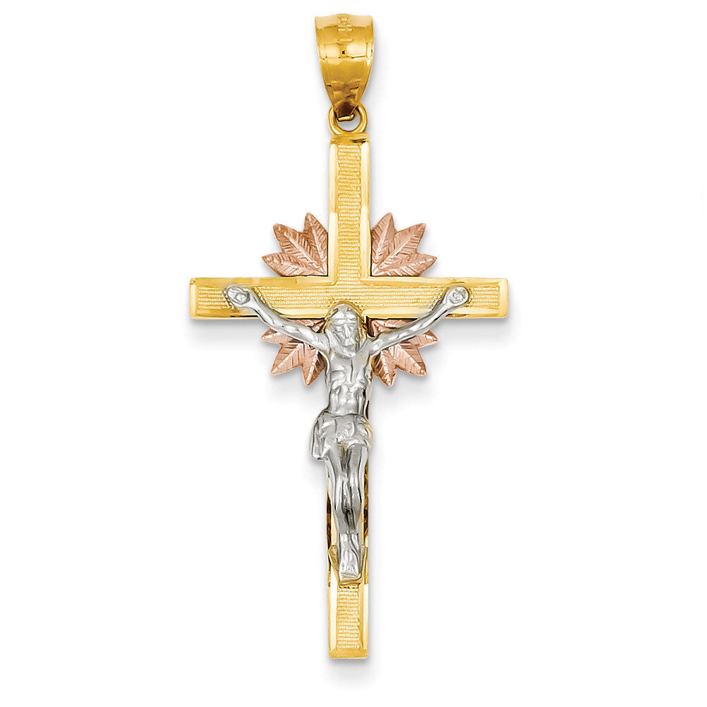 Crucifix Pendant 14k Tri-Color Gold C3906