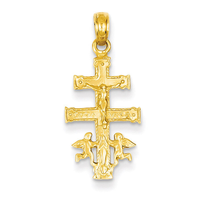 Cara Vaca Crucifix Pendant 14k Gold C3914