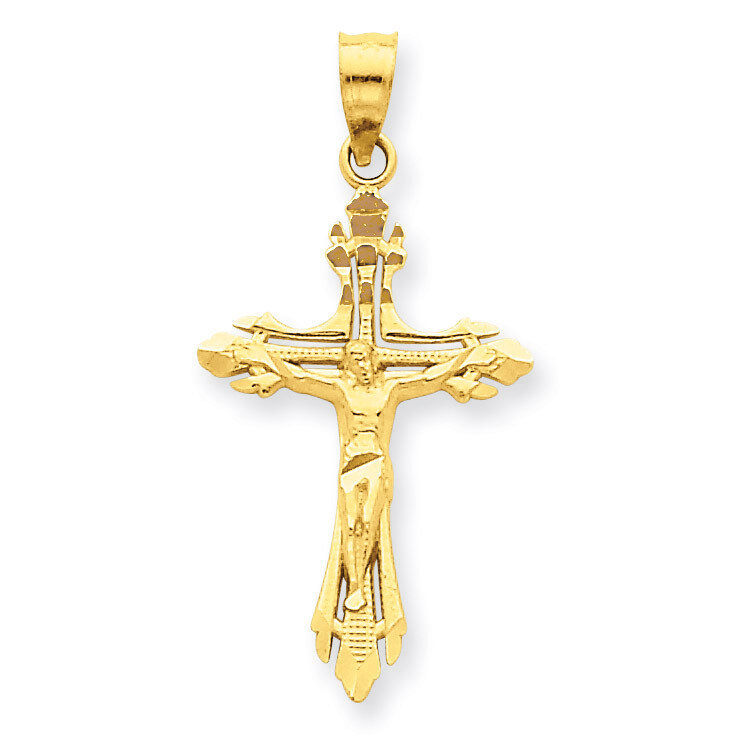 Crucifix Pendant 14k Gold Diamond-cut C3920
