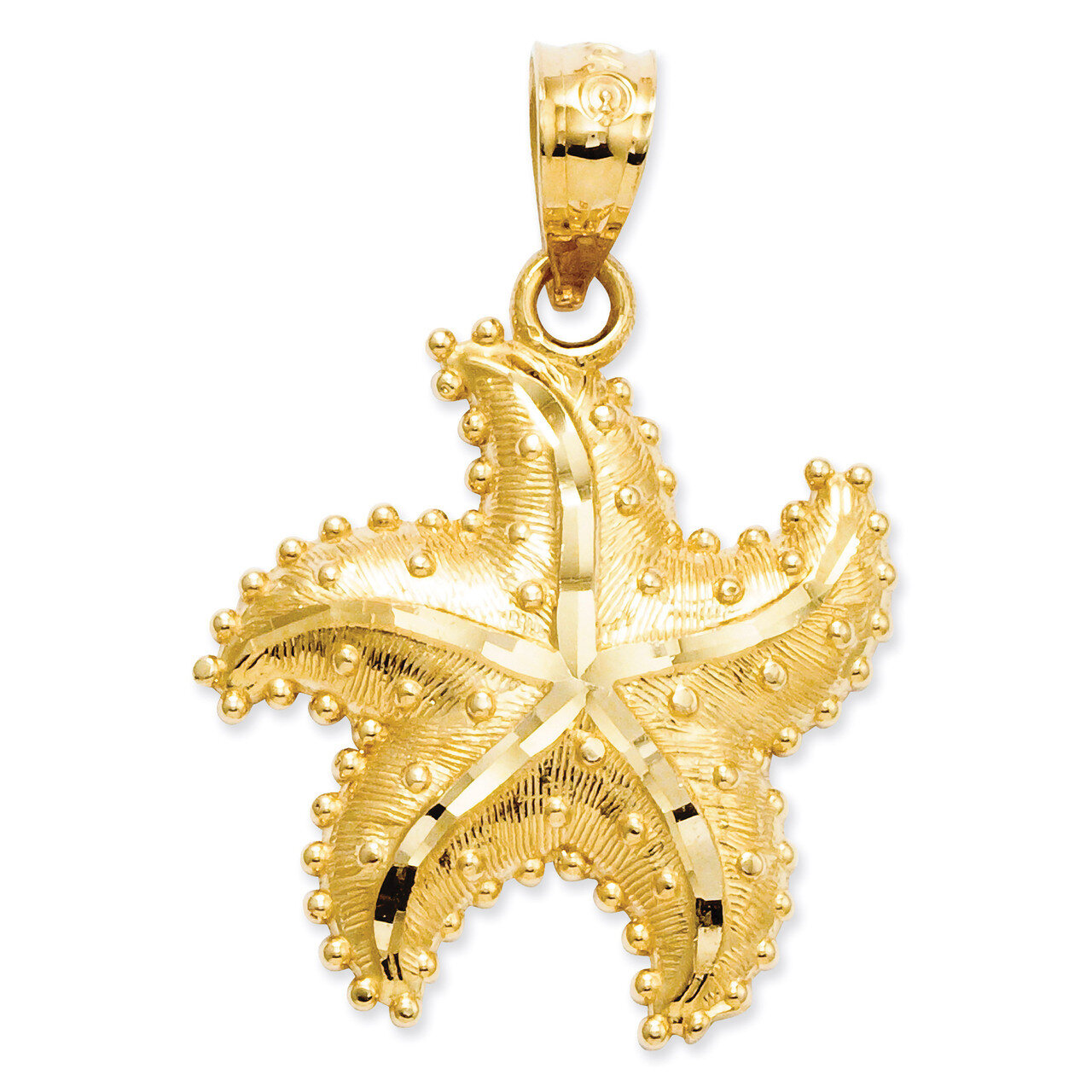 Starfish Pendant 14k Gold Diamond-cut C4033