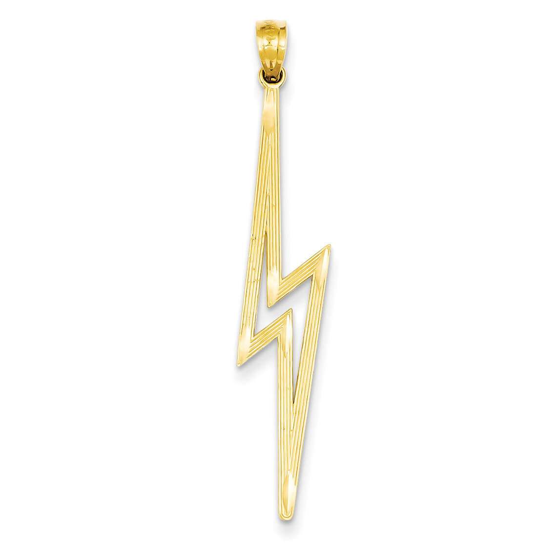 Diamond-cut Lightning Bolt Pendant 14k Gold Polished C4042