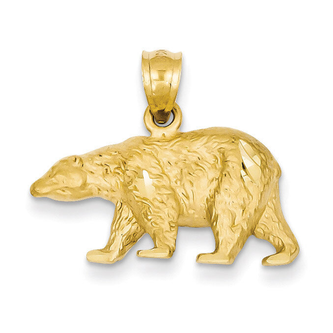 Bear Pendant 14k Gold Diamond-cut C4061
