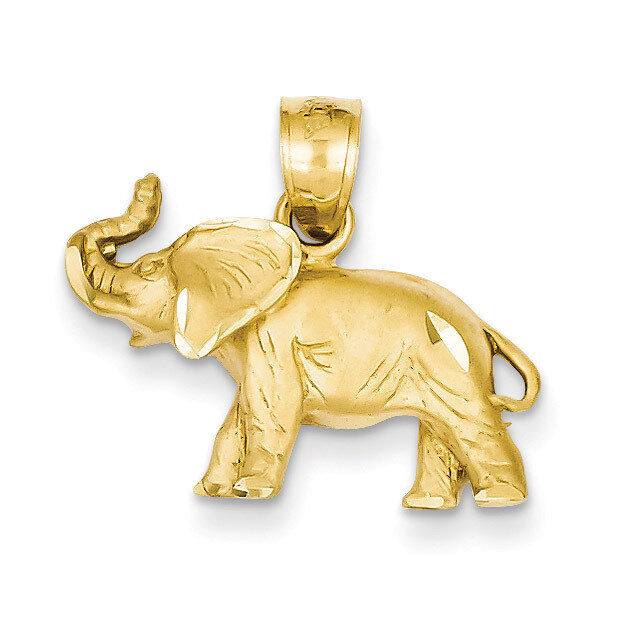 Elephant Pendant 14k Gold Diamond-cut C4066