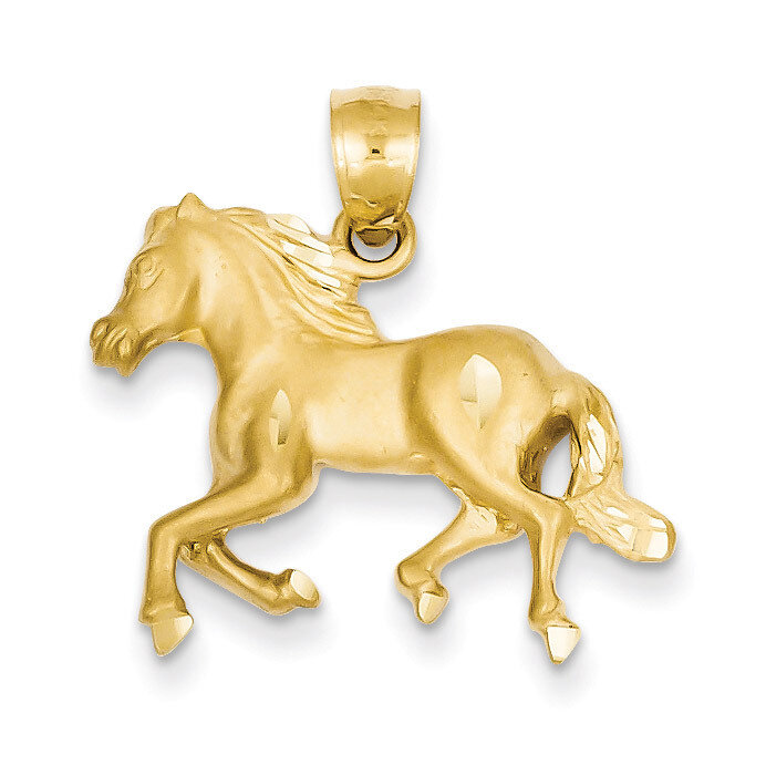 Horse Pendant 14k Gold Diamond-cut C4067