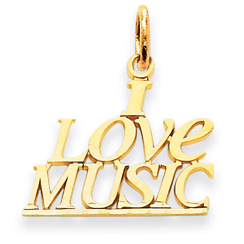 I Love Music Charm 14k Gold C418