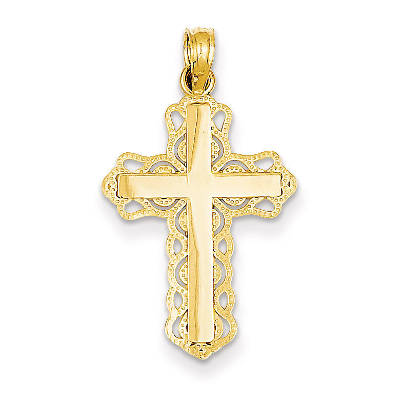 Lace Trim Cross Pendant 14k Gold C4184, MPN: C4184, 637218055456