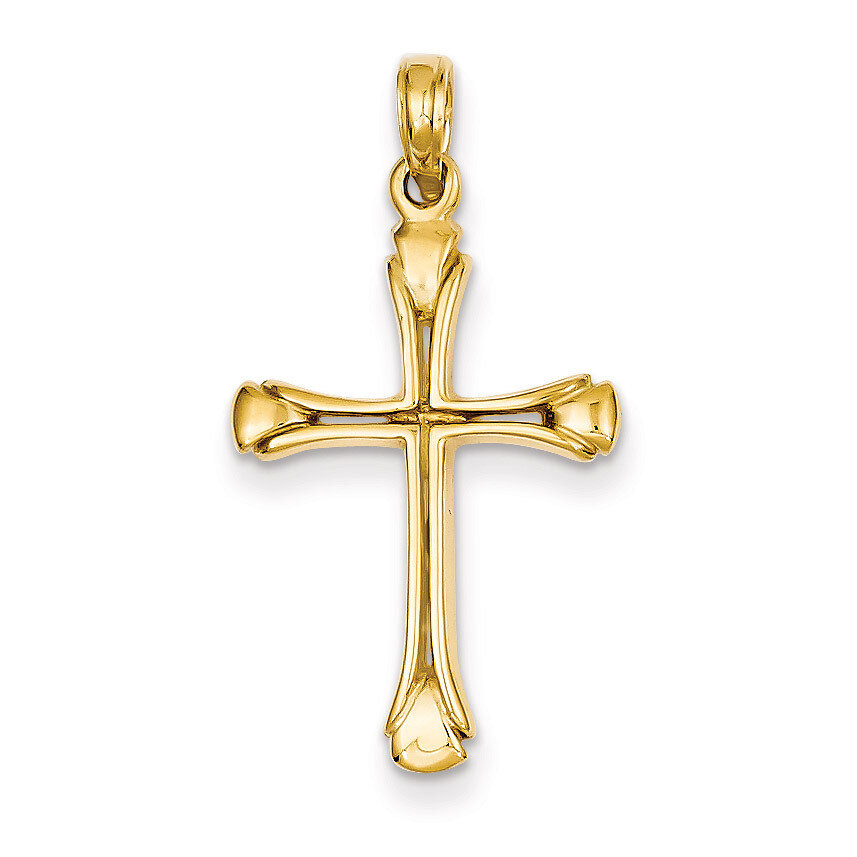Cross with Triangle Tips Pendant 14k Gold C4242