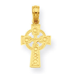 Celtic Cross with Eternity Circle Pendant 14k Gold C4249