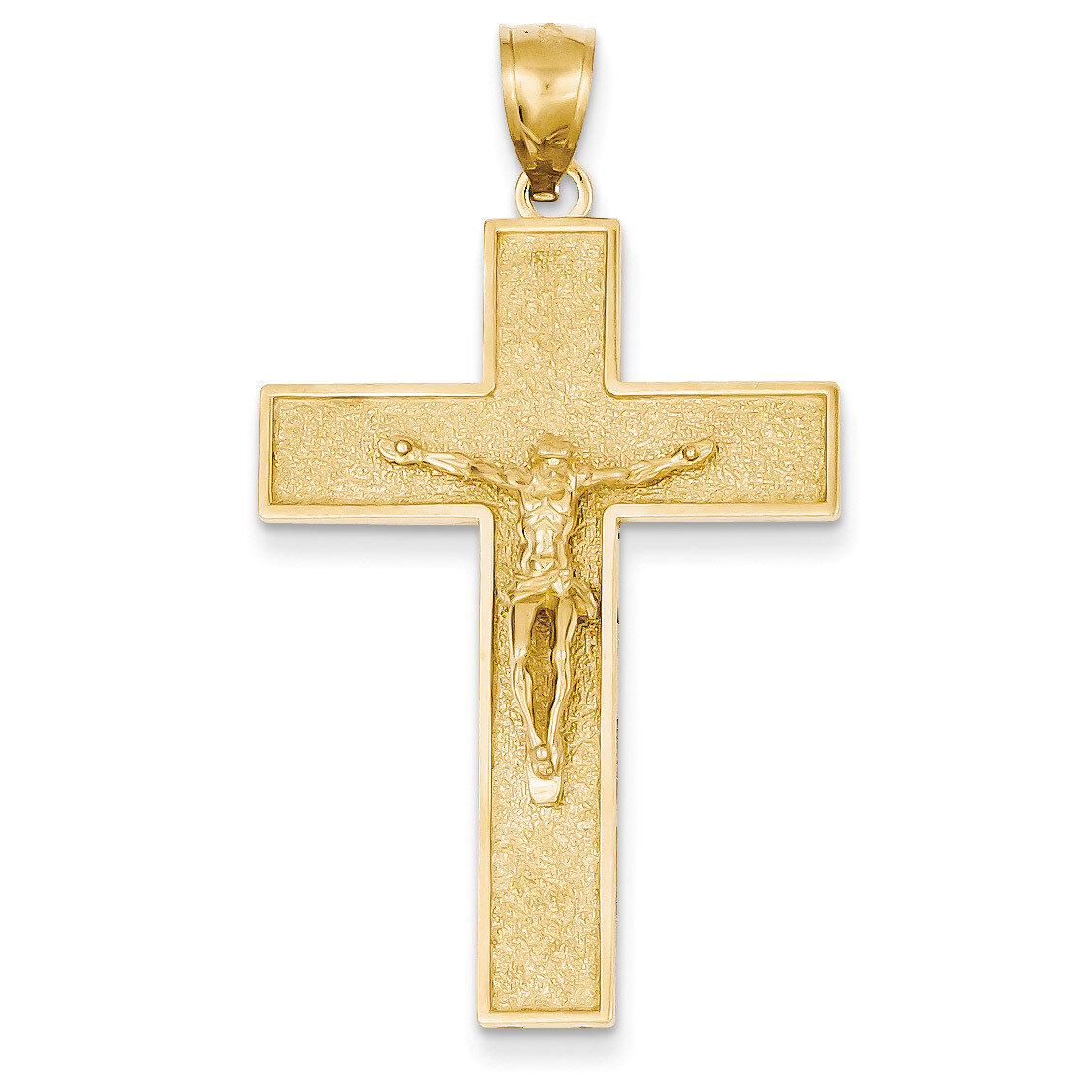 Textured Crucifix Latin Cross Pendant 14k Gold C4353, MPN: C4353, 637218141241