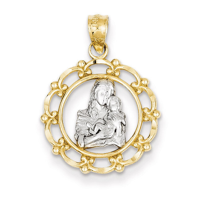 Mother Holding Baby Pendant 14k Gold C4403