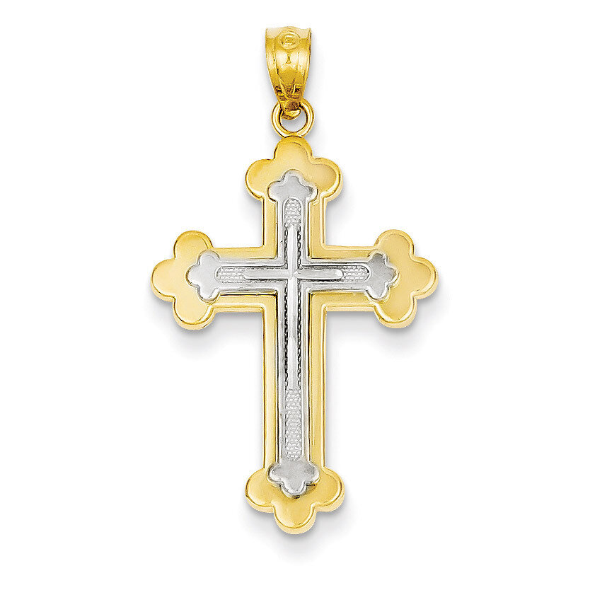 Budded Cross Pendant 14k Two-Tone Gold C4512