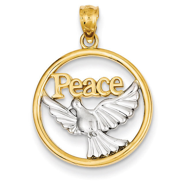 Polished Peace Dove Pendant 14k Gold C4527