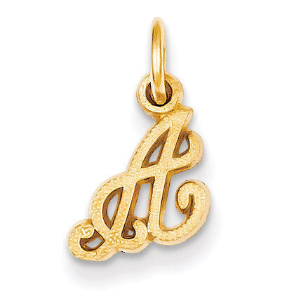 Casted Initial A Charm 14k Gold C564A