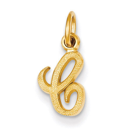 Casted Initial C Charm 14k Gold C564C