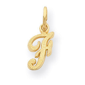 Casted Initial F Charm 14k Gold C564F