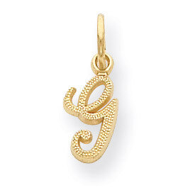 Casted Initial G Charm 14k Gold C564G