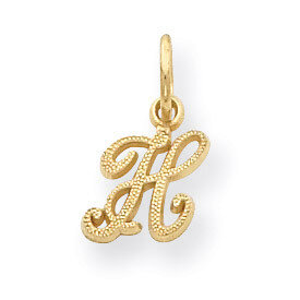 Casted Initial H Charm 14k Gold C564H