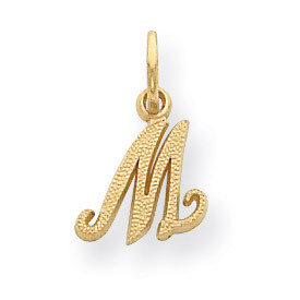 Casted Initial M Charm 14k Gold C564M
