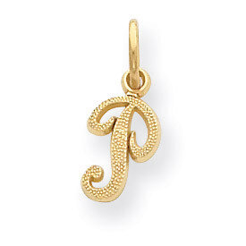 Casted Initial P Charm 14k Gold C564P
