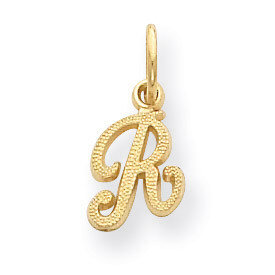 Casted Initial R Charm 14k Gold C564R