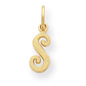 Casted Initial S Charm 14k Gold C564S