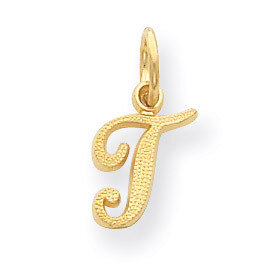 Casted Initial T Charm 14k Gold C564T