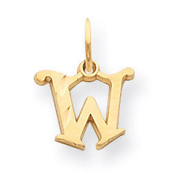 Diamond-cut Fancy Initial W Charm 14k Gold Solid Satin C565W, MPN: C565W, 886774090962