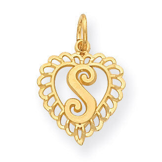 Initial S Charm 14k Gold C568S