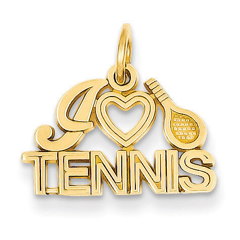 I Love Tennis Charm 14k Gold C725