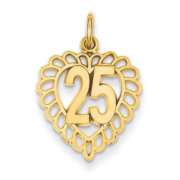 25 in a Heart Charm 14k Gold C986, MPN: C986, 886774256160